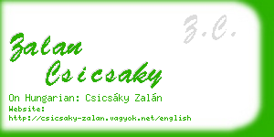 zalan csicsaky business card