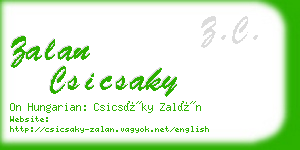 zalan csicsaky business card